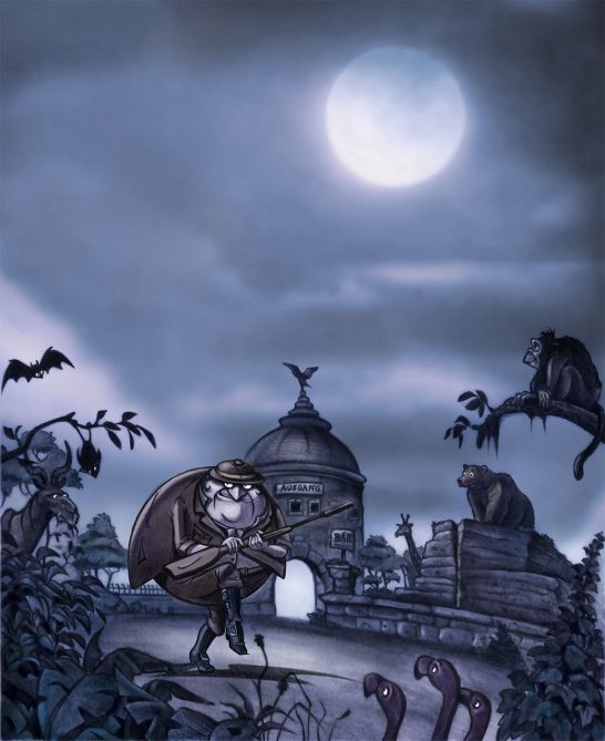 Zoo Direktor Müller auf Jagd